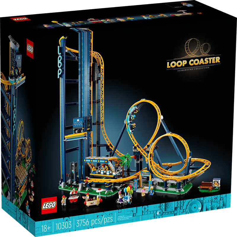 LEGO 10303 Icons Loop Coaster+ Display Case Black Base With Background Bundle set?