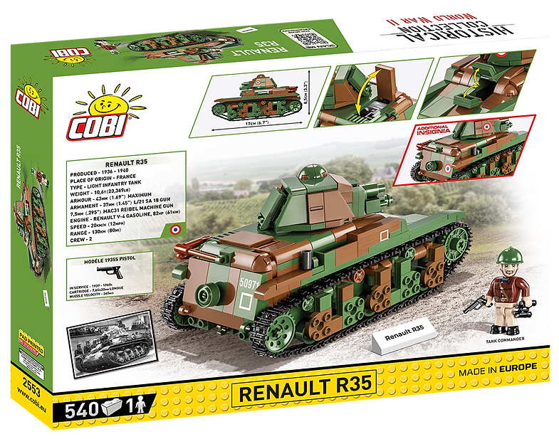 Cobi WW2 - Renault R35 Tank (480 pcs) - My Hobbies