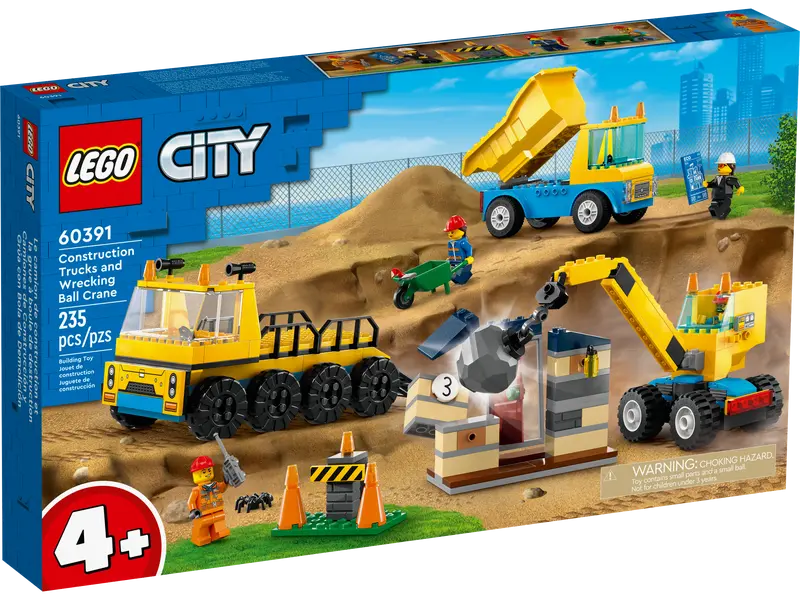 LEGO® 60391 City Construction Trucks and Wrecking Ball Crane