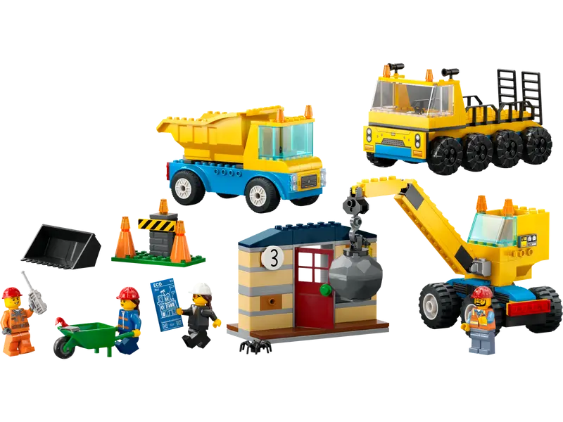 LEGO 60391 City Construction Trucks and Wrecking Ball Crane My