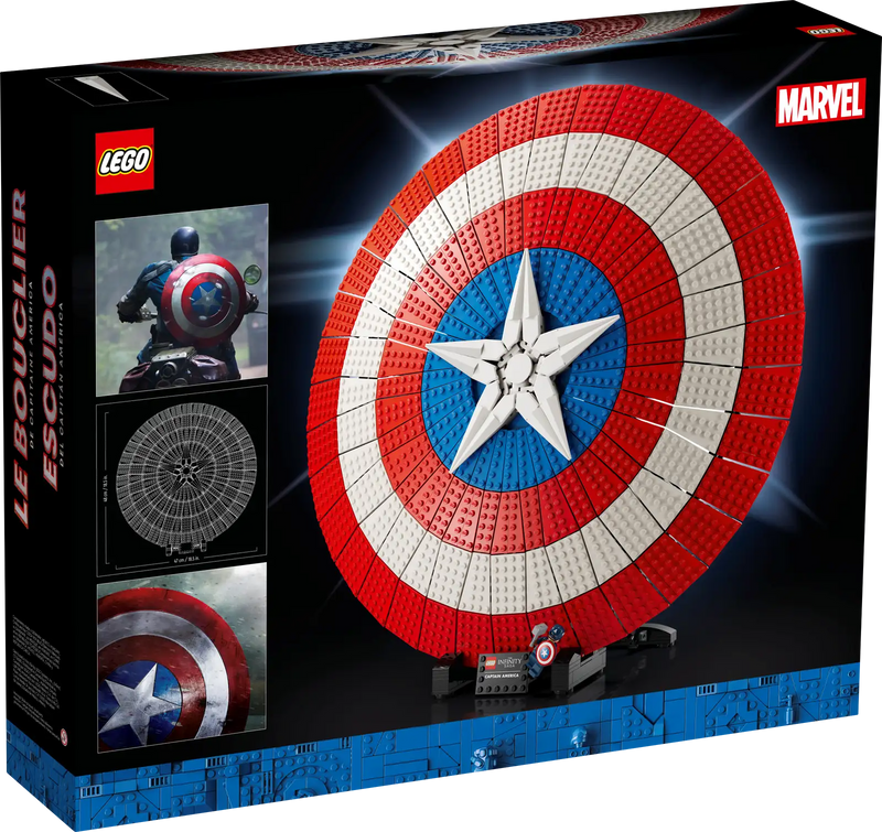 LEGO® 76262 Captain America's Shield + Display Case Black Base Bundle set