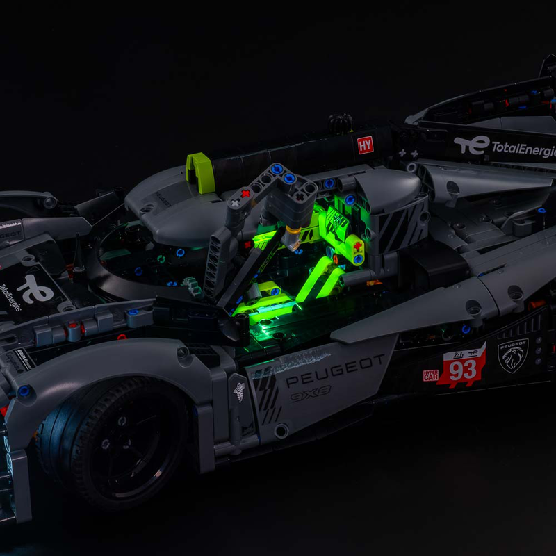 Light My Bricks LEGO Technic Peugeot 9X8 24H Le Mans Hybrid Hypercar