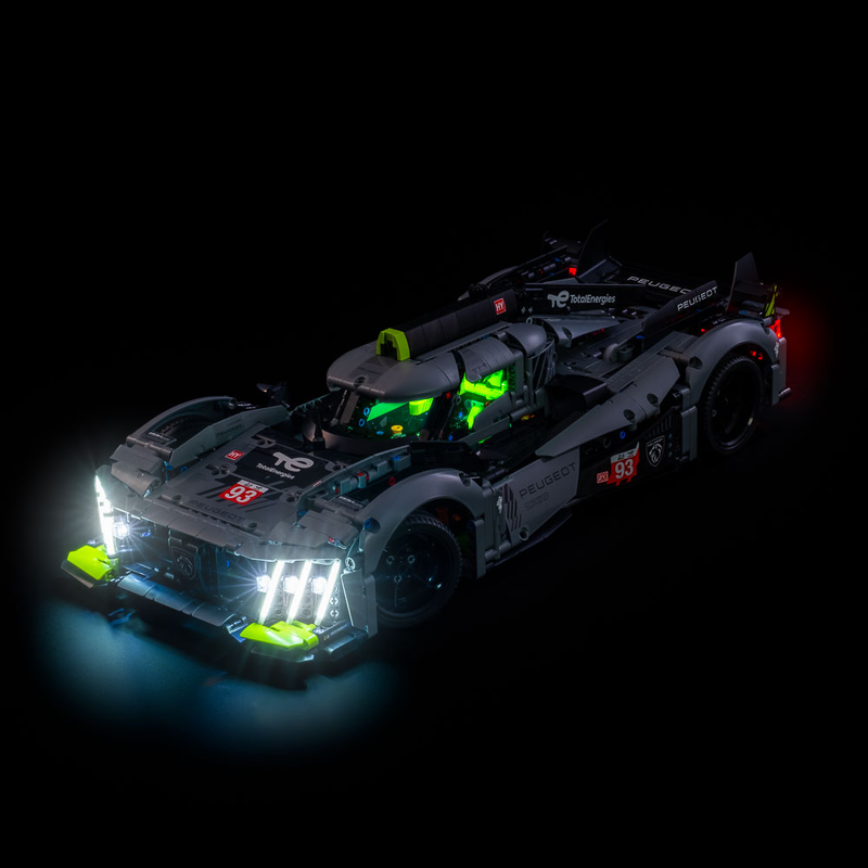 Light My Bricks LEGO Technic Peugeot 9X8 24H Le Mans Hybrid Hypercar