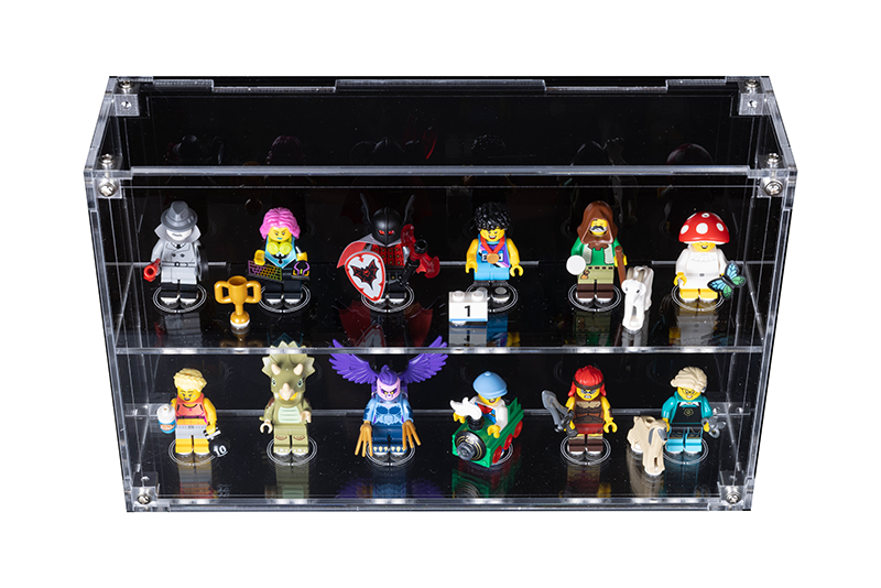 Wall Mounted Display Case for LEGO Minifigure 71045 (Series 25) With/Without background