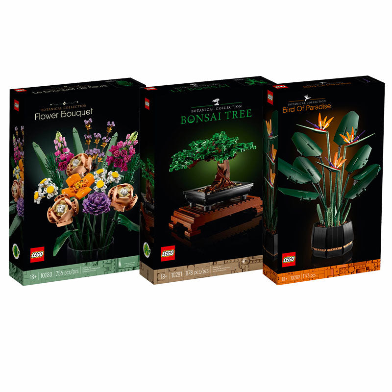 LEGO® Creator Expert 10280 Flower Bouquet 10281 Bonsai Tree 10289 Bird of Paradise Bundle (Set of 3) - My Hobbies