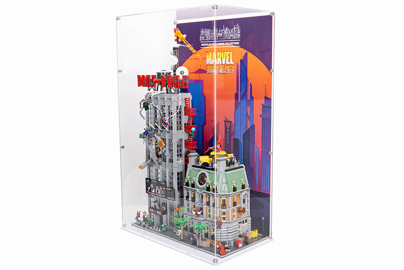 Display Case For LEGO® Daily Bugle 76178 & LEGO® 76218 Sanctum Sanctorum + 8cm angled display stand Bundle (set of 2) - My Hobbies