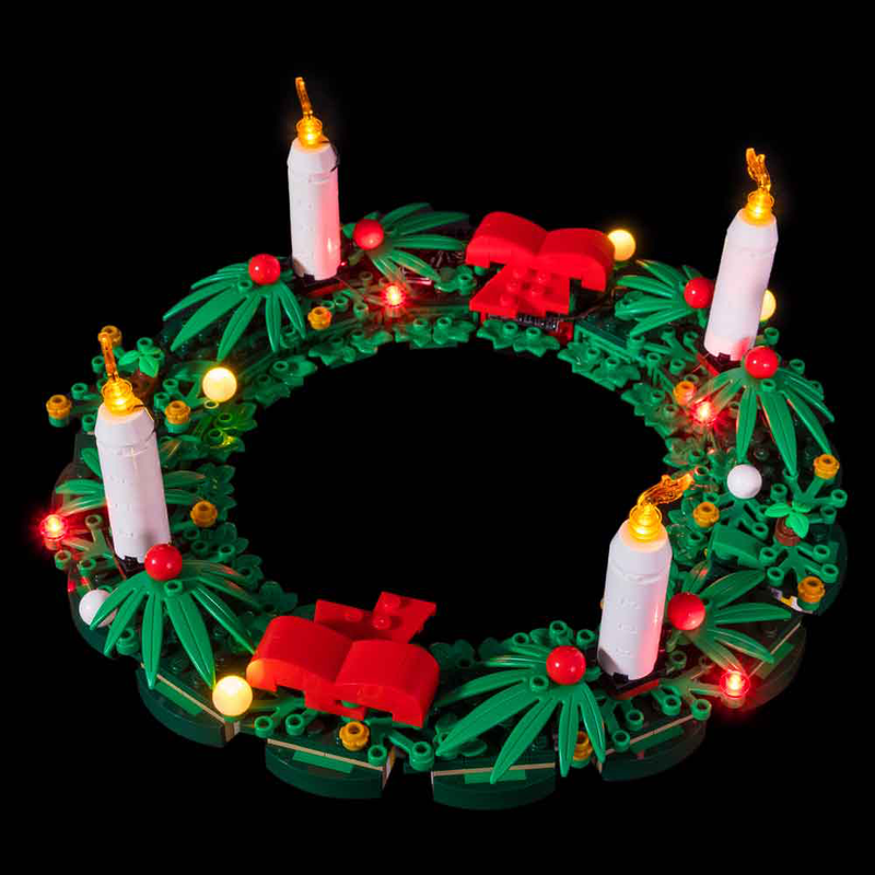 Light My Bricks LEGO Christmas Wreath