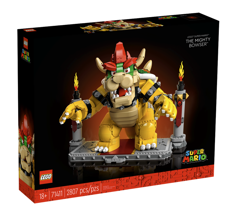 LEGO® 71411 Super Mario™ The Mighty Bowser™ +Display Case (Black with Background) Bundle - My Hobbies