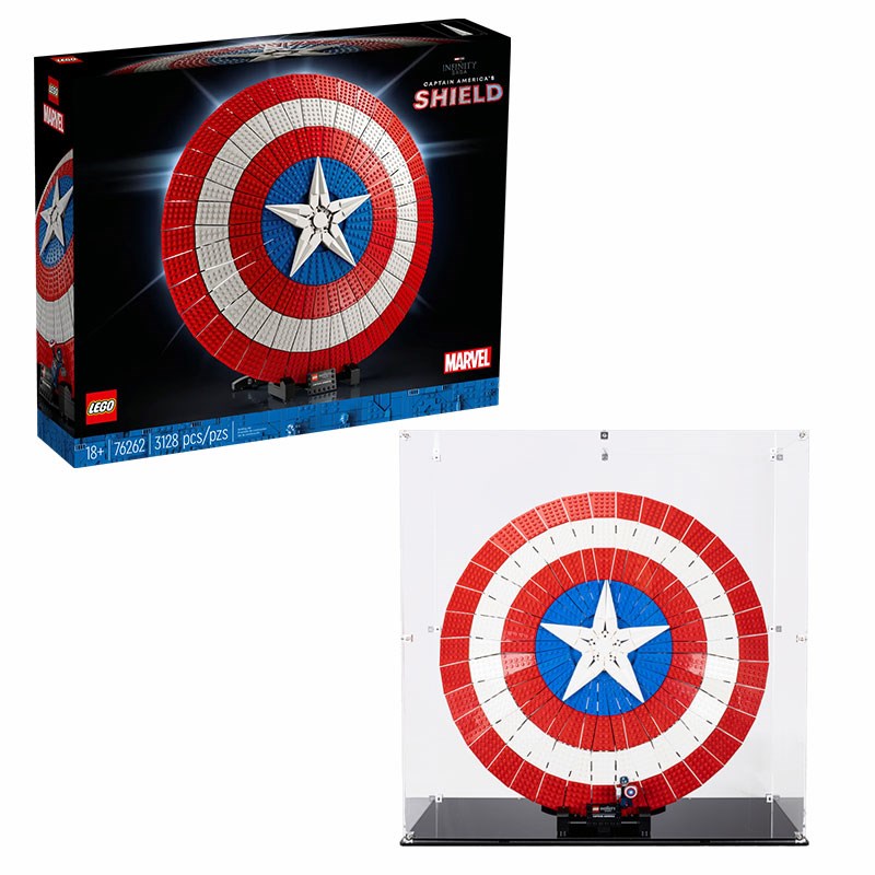 LEGO® 76262 Captain America's Shield + Display Case Black Base Bundle set