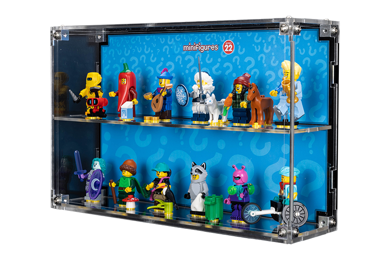 LEGO 71032 complete sets with Wall Mounted Display Case for Minifigure 71032 Series 22 (with background) ship from 7th of July - My Hobbies