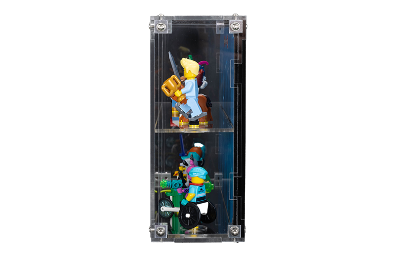 LEGO 71032 complete sets with Wall Mounted Display Case for Minifigure 71032 Series 22 (with background) - My Hobbies