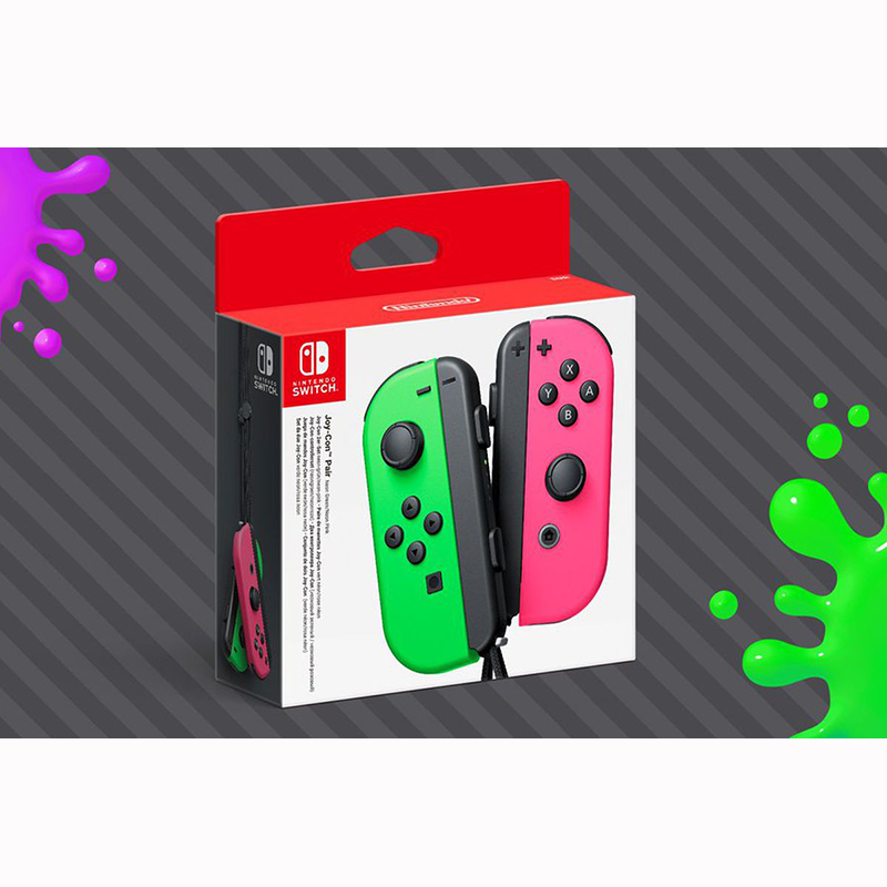 Nintendo Switch Joy-Con Neon Green and Pink Controller Pair - My Hobbies