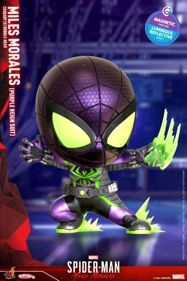Hot Toy Marvel's Spider-Man: Miles Morales - Miles Purple Reign Suit Cosbaby - My Hobbies