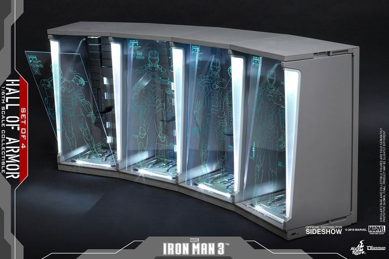 Hot Toys Iron Man 3 - Hall of Armour Diorama 4-Pack 1:6 Scale - My Hobbies