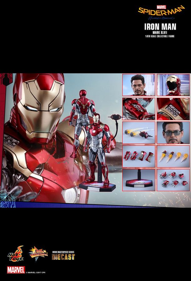 Hot Toys Spider-Man: Homecoming - Iron Man Mk XLVII 12" 1:6 Scale Diecast Action Figure - My Hobbies
