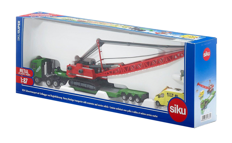Siku - Heavy Haulage Transporter with Excavator and Service Vehicle - 1:87 Scale - My Hobbies