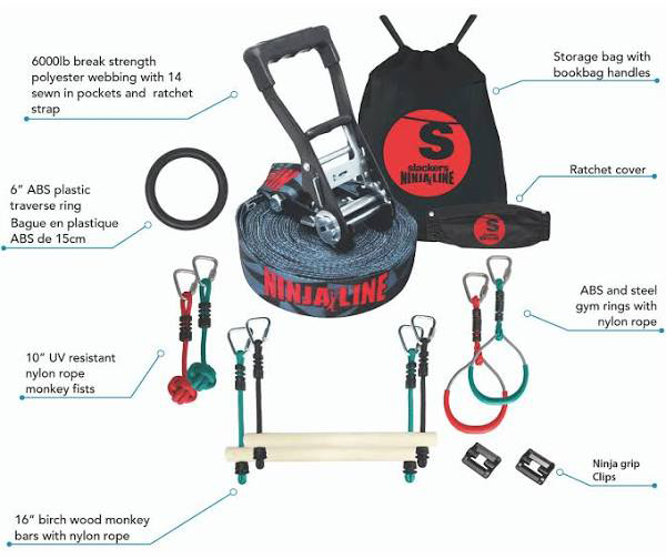 Slackers - NinjaLine 36' Intro Kit Outdoor Climbing Play - My Hobbies