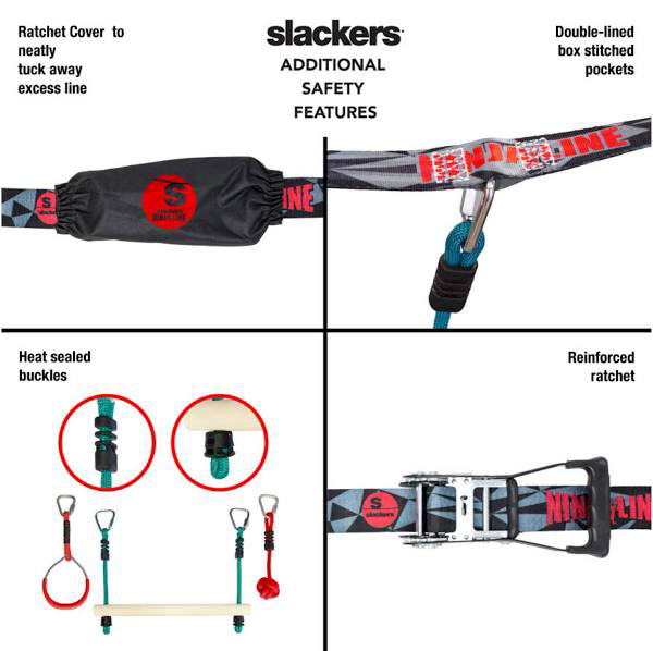 Slackers - NinjaLine 36' Intro Kit Outdoor Climbing Play - My Hobbies