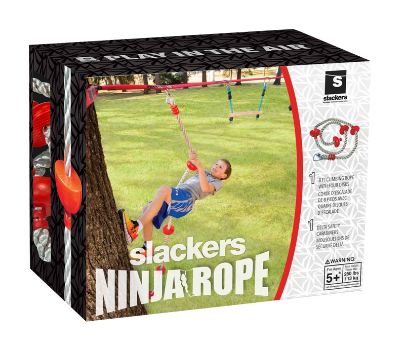 Slackers - Ninja 8' with Foot Holds Outdoor Play Game Ninja Climbing Rope - My Hobbies