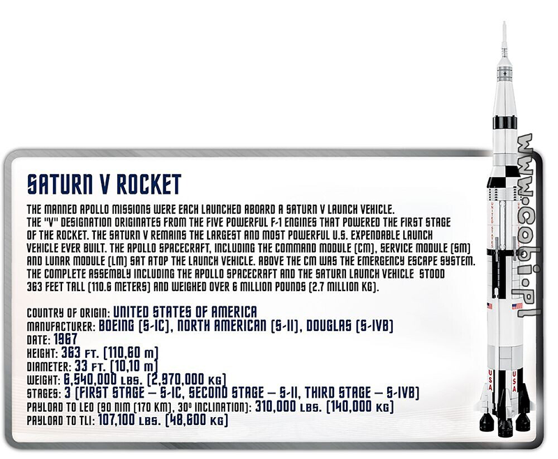 Cobi Smithsonian - Saturn V Rocket (415 pieces) - My Hobbies