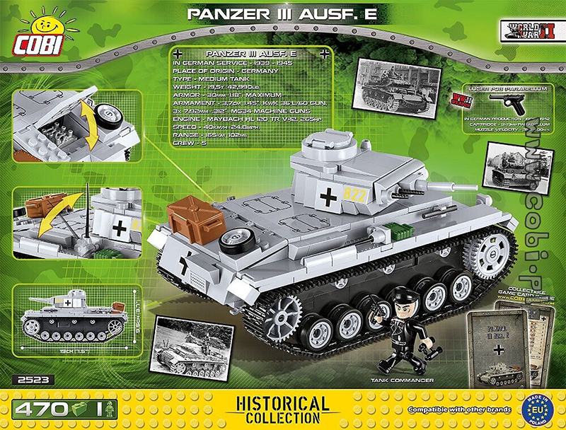 Cobi World War II - Pzkpfw III Ausf.E (475 pieces) - My Hobbies