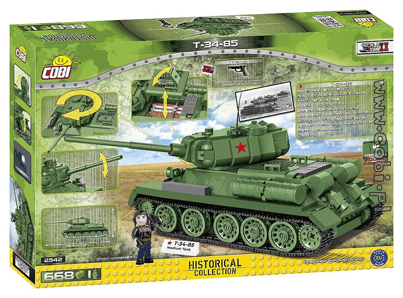 Cobi World War II - T-34-85 Tank 668 pieces - My Hobbies