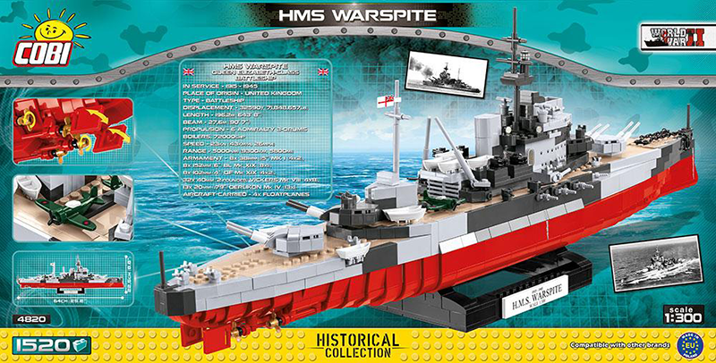 Cobi World War II - HMS Warspite (1515 pieces) - My Hobbies