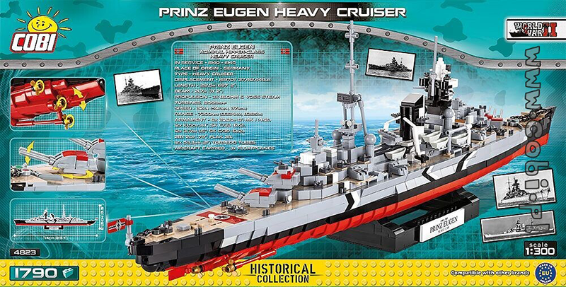 Cobi World War II - Prinz Eugen Heavy Cruiser 1:300 Scale 1790 pieces - My Hobbies