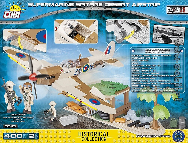 Cobi World War II - 400 piece Supermarine Spitfire Desert Airstrip - My Hobbies