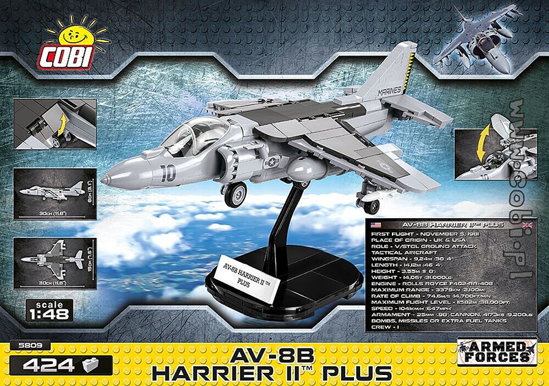 Cobi Armed Forces - AV-8B Harrier 11 Plus 1:48 Scale 410 pieces - My Hobbies