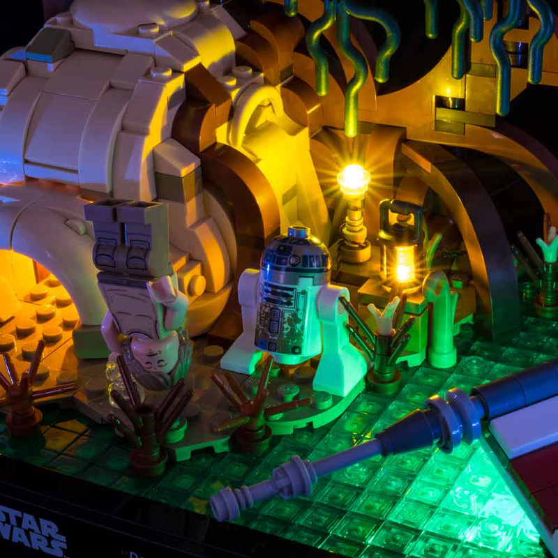 Light My Bricks LEGO Dagobah Jedi Training Diorama